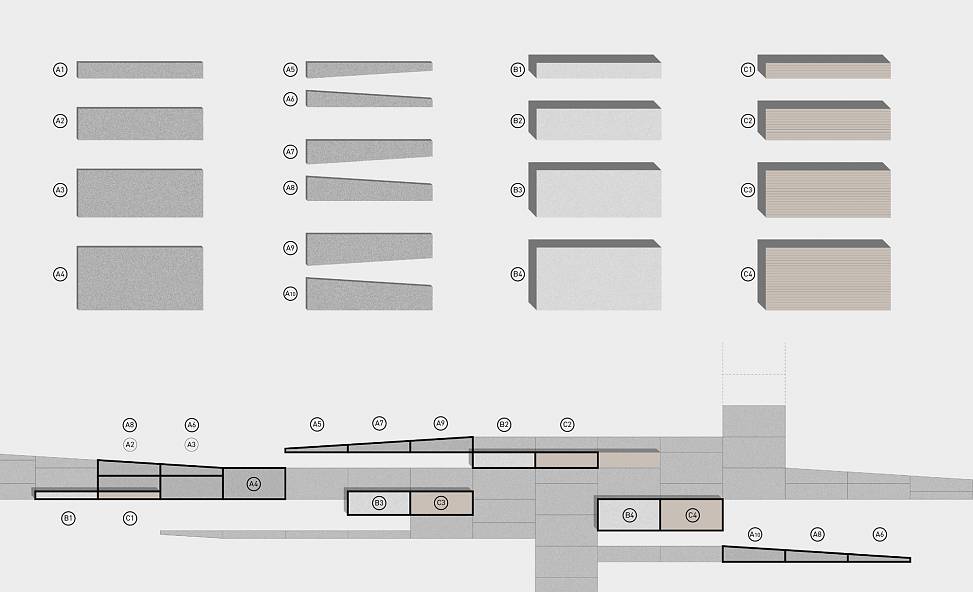 modular system of precast concrete parts