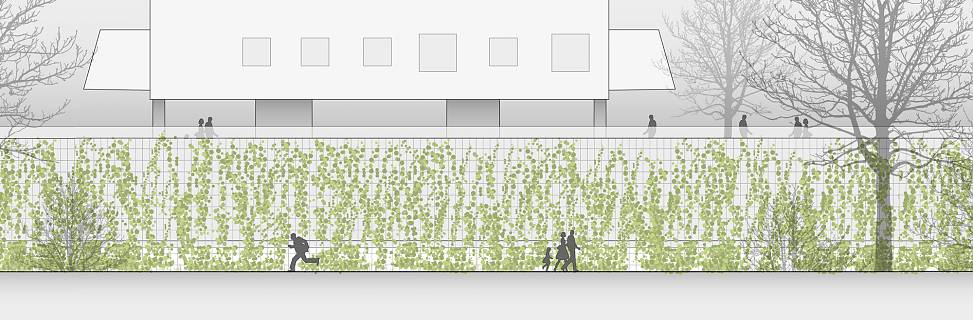 vertical greening of parking garage | elevation