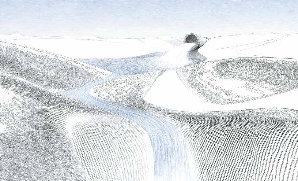 scenario 3 | water arriving on site | drawing