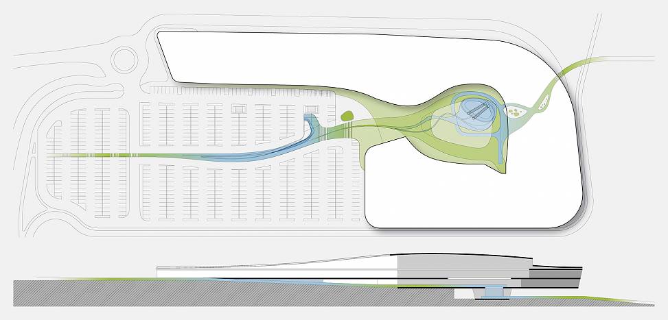 spatial composition and landscaping | concept ground plan and section