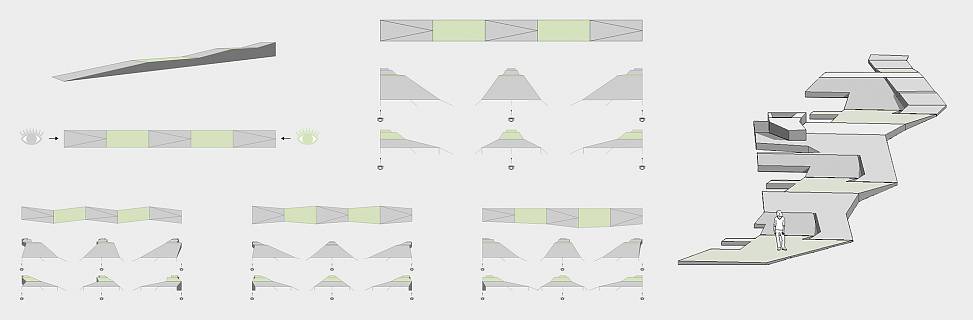 conceptual studies on the perception of ramped paths | diagrams and 3D models